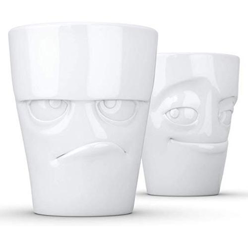 Faces Mugs 11.8 oz. Without Handles, Set of 2
