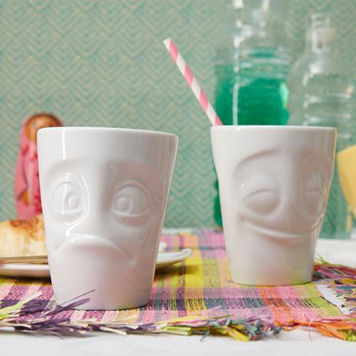 Faces Mugs 11.8 oz. Without Handles, Set of 2