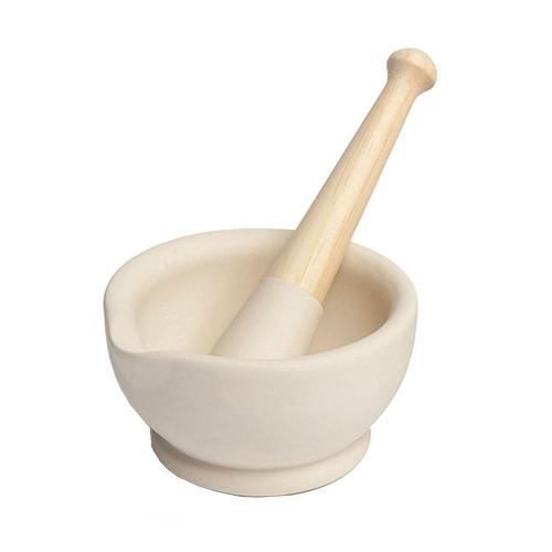 Unglazed Mortar & Pestle 4"-8.5" by Milton Brook Potteries