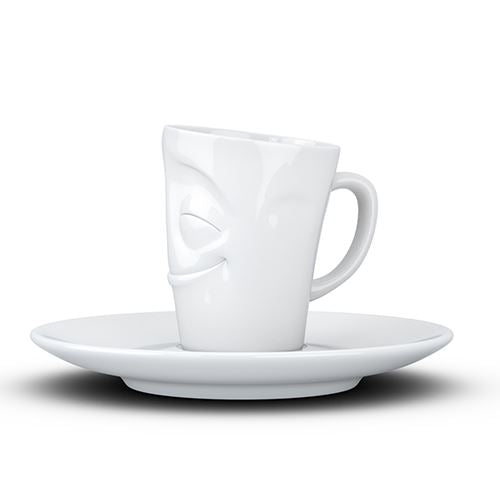 Faces Porcelain Espresso Cup with Handle and Saucer
