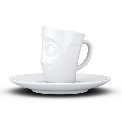 Faces Porcelain Espresso Cup with Handle and Saucer