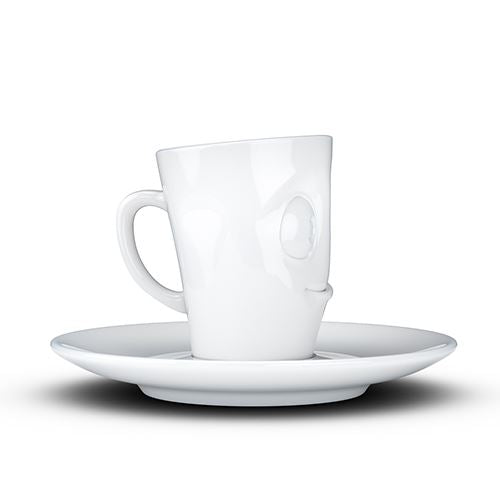 Faces Porcelain Espresso Cup with Handle and Saucer