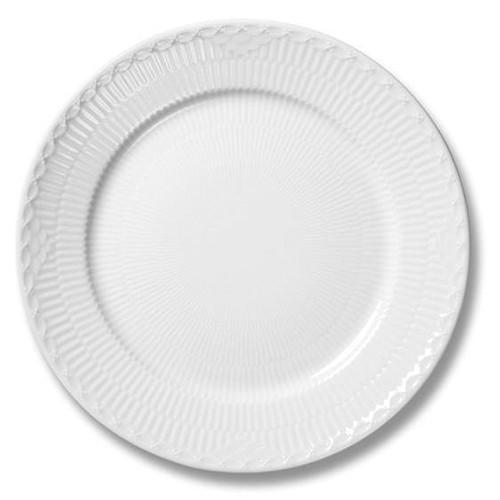 White Fluted Half Lace Dinner Plate, 10.75" by Royal Copenhagen
