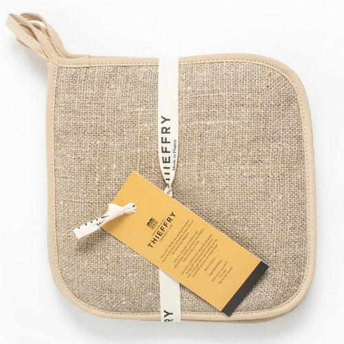 French Monogramme Linen Pot Holders by Thieffry Freres & Cie