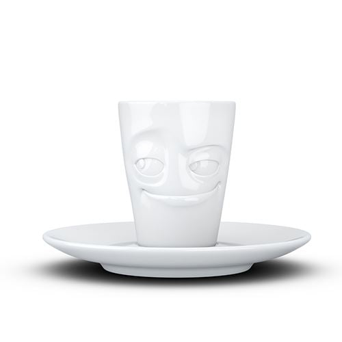 Faces Porcelain Espresso Cup with Handle and Saucer