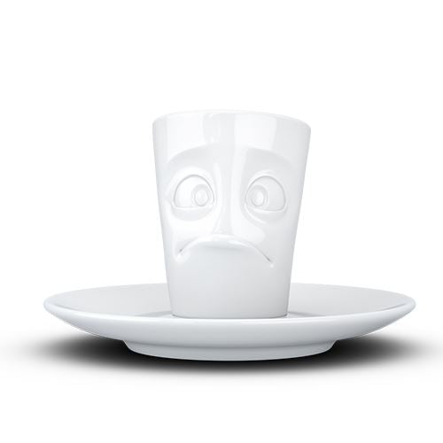 Faces Porcelain Espresso Cup with Handle and Saucer