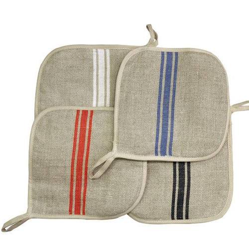 French Monogramme Linen Pot Holders by Thieffry Freres & Cie
